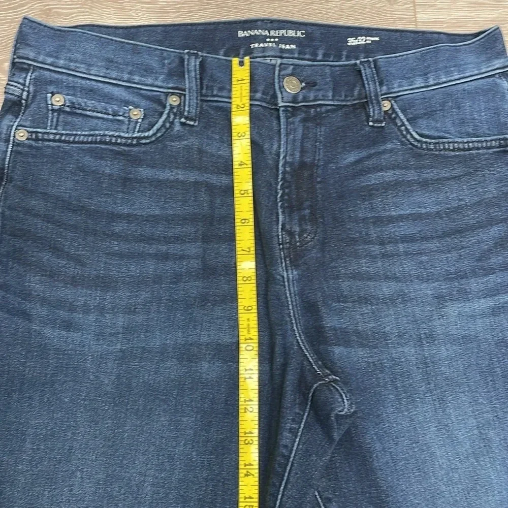 Banana Republic Travel Jean Athletic Fit Dark Rinse Denim 35x32